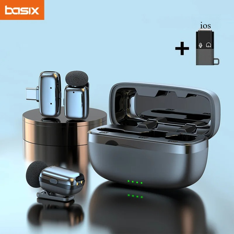 Phone Accessories Android - Bezprzewodowy zestaw mikrofonów krawatowych z etui