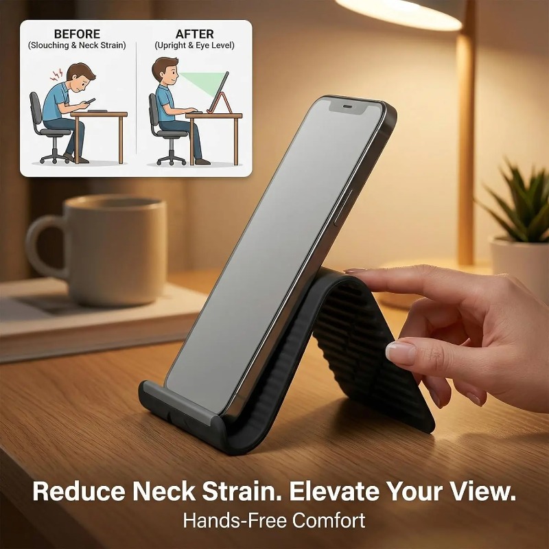 Elastyczny, składany silikonow – Desk Phone Stand recenzja i cena