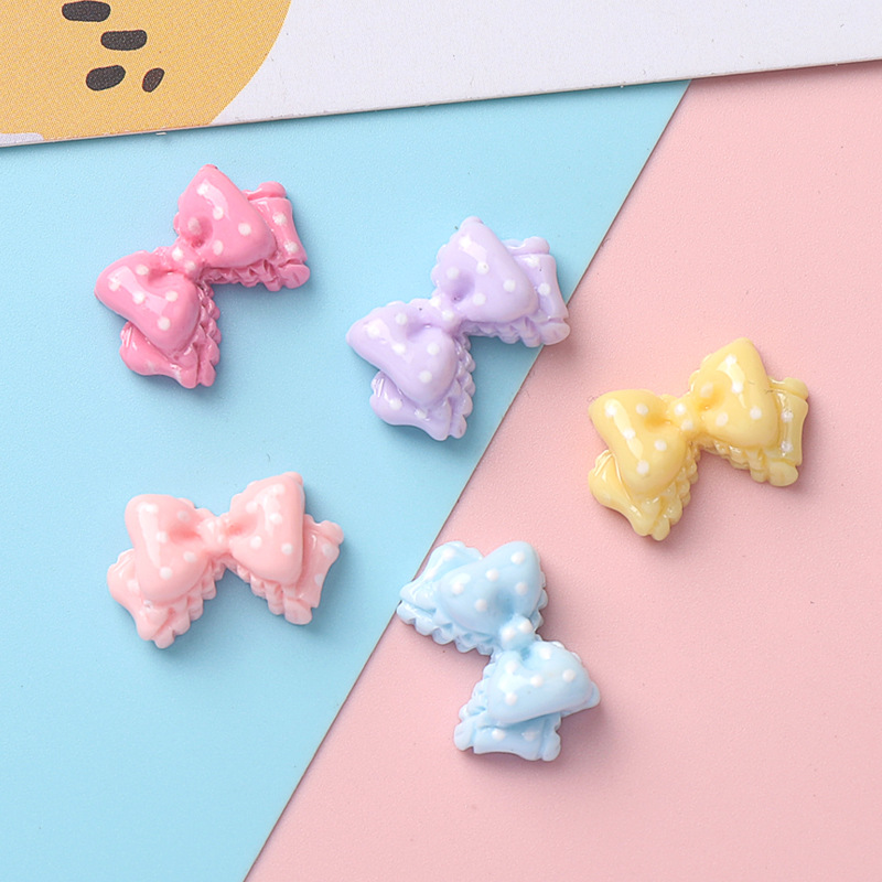 10szt Kawaii Pink Dot Bow DIY  – Phone Accessories Clipart recenzja i cena
